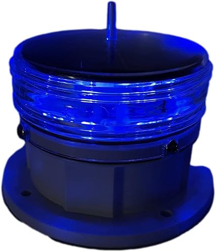 Solar Dock Warning Light 360 Degree - Super Bright Waterproof LED Light for Mari