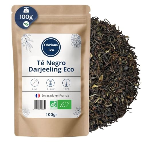 Té Negro Darjeeling SFTGFOP1 Orgánico en Hoja Suelta – Té Vegano, 100 % natural, libre de OGM – Agricultura ecológica – Envasado en Francia – Bolsa de 100 g (50 tazas) Té Negro Darjeeling SFTGFOP1 Orgánico en Hoja Suelta – Té Vegano, 100 % natural, libre de OGM – Agricultura ecológica – Envasado en Francia – Bolsa de 100 g (50 tazas)