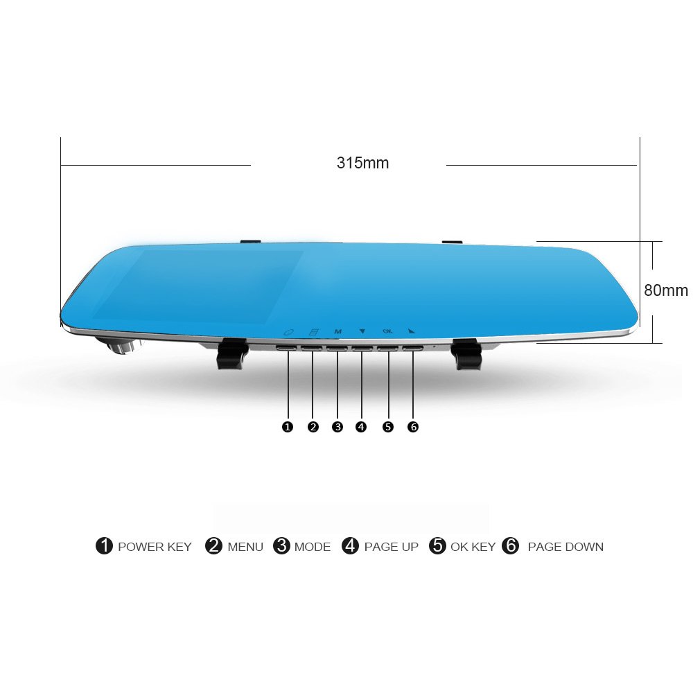 Rear View Mirror Dash Cam 5.0