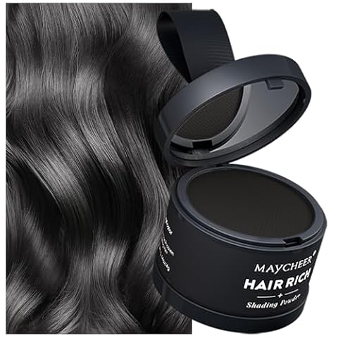HISUNBEN Instantly Hairline Powder, wiatroszczelny, odporny na pot korektor do retuszu korzeni włosów dla powracającej linii włosów, profesjonalny puder do cieni do włosów z lustrem dla Puff-B