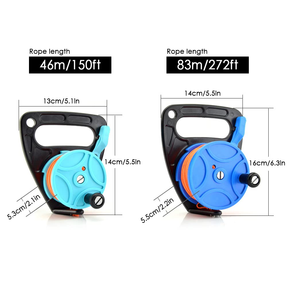 Mulinello da immersione 46 m/83 m con stopper per subacquea e snorkeling