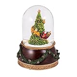Santa Rotating Around Christmas Tree Musical Snowglobe Glitterdome 120mm 7.75 Inch