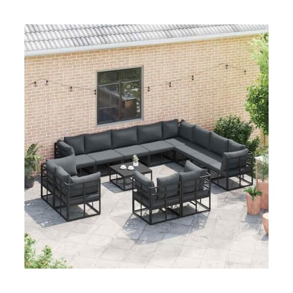 Patioco Modena Gartenlounge 12-teilig Aluminium Schwarz