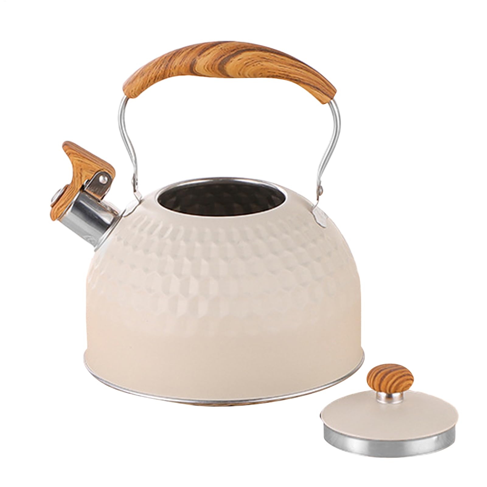 Bouilloire sifflante avec poignée ergonomique pour eau bouillante