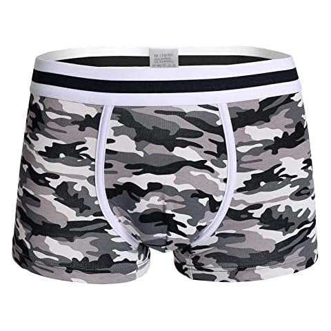 Mens Camo Sports Boxers Mens Camouflage Boxers Breathable Soft Underwear Bulge Pouch Boxer Briefs Cotton Printed Underpants Anti Chafing Army Trunks No Itchy Labels Panties Classic Fit Brief Cover