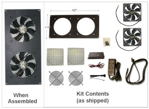 Coolerguys - Ventola doppia di controllo termico per dispositivi elettronici, 120 mm