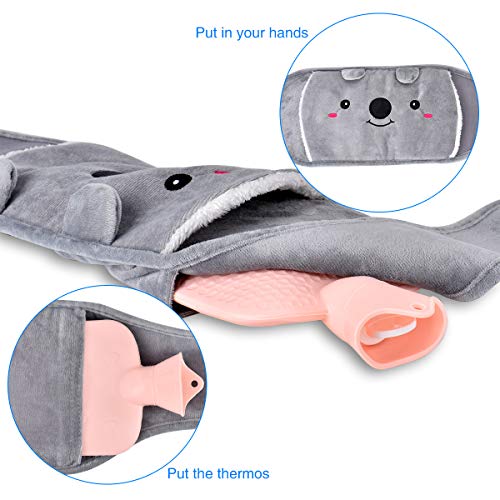 Queta 1000 ML Hot Water Bottle with Soft Fleece Cover, Premium Natural Rubber Hot Water Bag - Helps Provide Warmth and Comfort for Waist, Stomach, Hands, Shoulders and Neck - Image 6