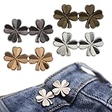 Pant Waist Tightener Adjustable Button Pin for Pants - No Sew Detachable Clips to Make Jeans Smaller - 4 Sets Instant Tightener for Loose Pants