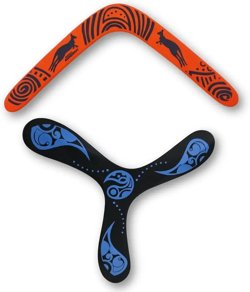 Kit 2 bumerangues bahadara - 1 Bumerangue Bahadara Agile Preto + 1 Bumerangue Bahadara Aborígene Laranja