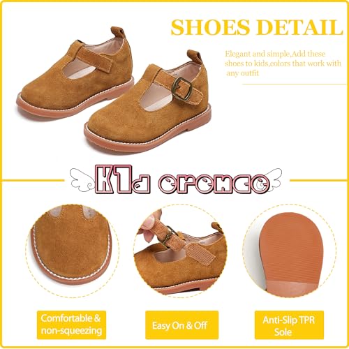 Image of Kiderence Toddler Girl Mary Jane School Uniform Dress Shoes Oxford Flats