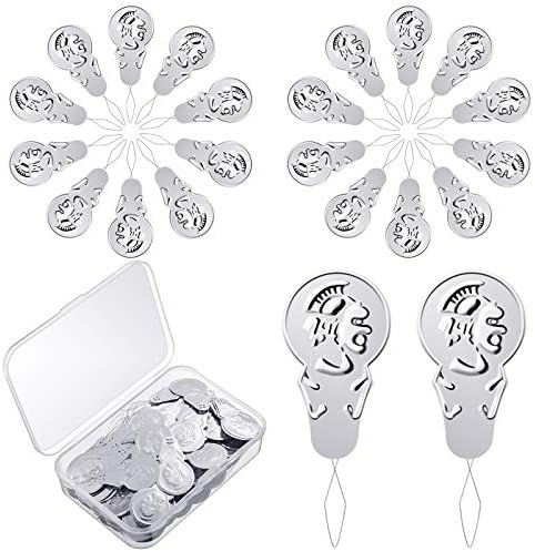 200 Pieces Needle Threader Stitch Insertion Hand Machine Sewing Tool Sizes 45 mm Aluminum Needle Threader Silver Tone Wire Loop for Embroidery DIY Sewing Crafts