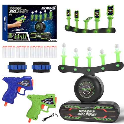 deAO Hover Spielzeug Pistole, 2 in 1 Spielzeug Schaumstoff Blaster Spiel Sets mit 2 Pistole Spielzeug, 20 Weiche Schaumstoffdarts, 15 Zielscheibe, Geschenke für Kinder ab 3 4 5 6 7 8 9 +Jahre Junge