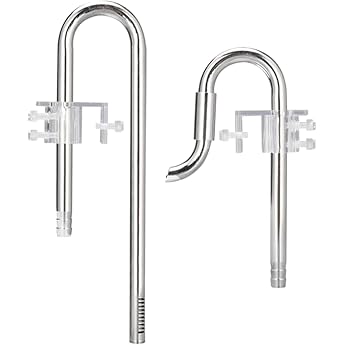 Aquarium Stainless Steel Lily Pipe Inflow and Spin, Adjustable Rod Aquarium Filter Tube 12 Inlet Outlets