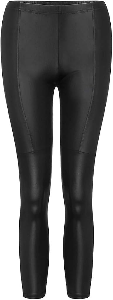 Amazon.com: Pantalones para mujer de imitación de cuero empalmado,  pantalones delgados, nueve pantalones de cuero delgados : Ropa, Zapatos y  Joyería