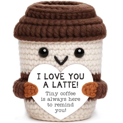 OCCdesign I Love You Gift for Her Him Christmas Crochet Coffee Cup