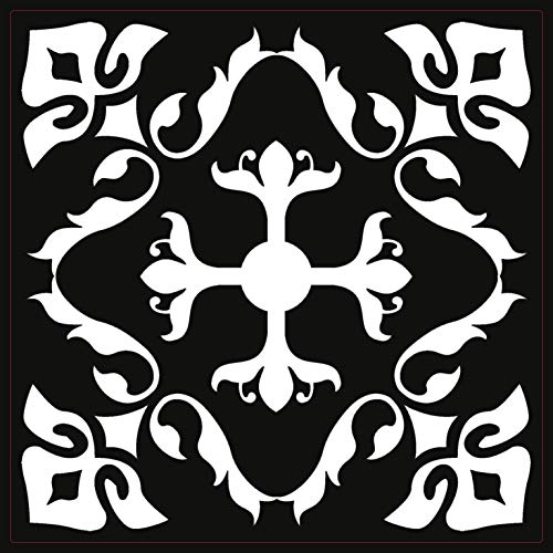 Black Tile Stickers Victorian Morrocan Modern self Adhesive Wall Art Decor transfers- Bathroom backsplash Kitchen splashbacks Floral Decals Peel and Stick (Black 3 Modern, 4 inch) Pack of 10