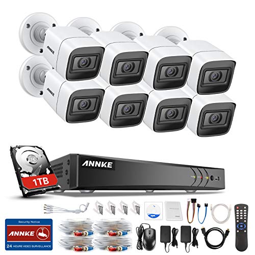 E800 8CH 8MP 2160P Ultra HD Überwachungskamera System 1TB HDD 8 Kanal 4K HDMI DVR Recorder mit 8 Wetterfest 8.0Megapixel(4K) Außen Video Kamera