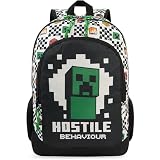 Get Trend Minecraft Grande Mochila Niño, Regalo Gamer Niños (Negro/Verde Minecraft)