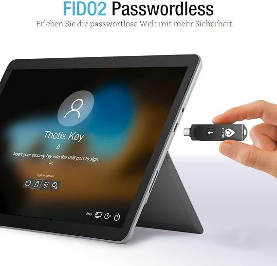 Thetis Pro FIDO2 Security Key Two Factor Authentication NFC Security Key FIDO 2.0 Two USB Type A and Type C Ports for Multi-Factor Protection (HOTP) on Windows/MacOS/Linux