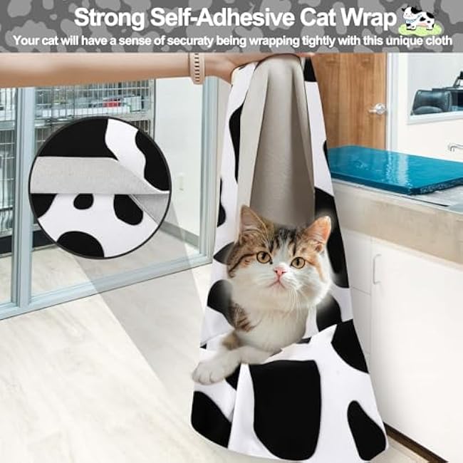 Mity rain Cat Grooming Supplies - Cat Wrap for Cutting Nails with Cat Nail Clipper, Cat Restraint for Nail Clipping to Anti-Runaway/Scratch/Bitten, Cat Swaddle Wrap for Calming & Holding Cat (XLarge)-8QMTC69Z