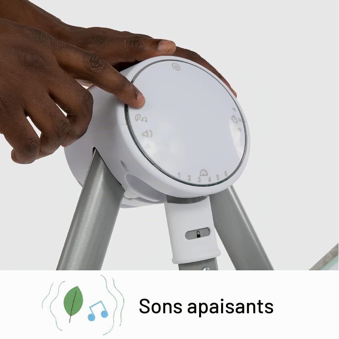 Ingenuity, Anyway Sway Balancelle Portable et Pliable pour Bébé à 5 Vitesses et Multi-Directions avec Vibrations, Sons de la Nature, 0-9 Mois 2,7-9 kg (Ray)