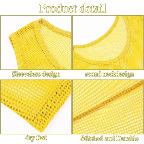 Image of Sintege 12 Pcs Soccer Pinnies Pennies Jersey Scrimmage Vest Sports Practice Jersey Mesh Basketball Vest for Youth Adult Kids