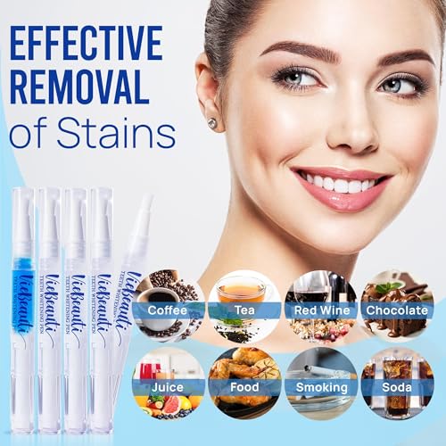 teeth whitening pen gel kit 35 carbamide peroxide gel for stain removal - no sensitivity with remineralizing pen for a brighter whiter smile mint 5 pack