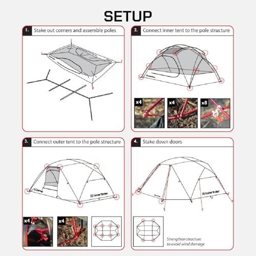 Carpa dome para 2 personas Lone Rider ligera e impermeable miniatura 6