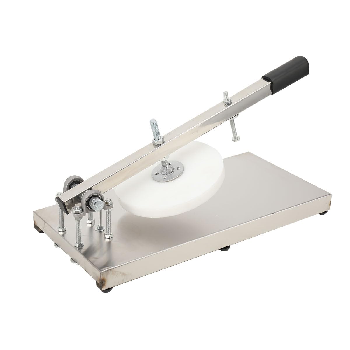 Atsoya Pizza Dough Press Machine, Manual Pizza Dough Press, Stainless Steel Pizza Dough Press Machine Pizza Presser Pizza Crust Press Plate for Home Kitchen & Commercial Use