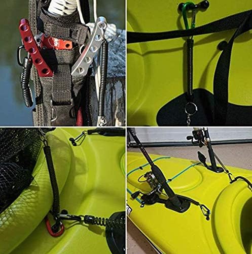 Pack of 6 Black Coiled Fishing Lanyard with Carabiner Fishing Ropes Secure Pliers Lip Grips Tackle Fish Tools - Image 7