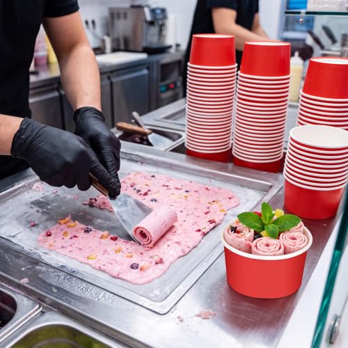 Image of Maxdot 60pcs 3 oz Dessert Cups, Disposable Ice Cream Cups, Paper Frozen Yogurt Bowls, for Hot and Cold Foods, Suitable for Gelato or Mousse (Red)