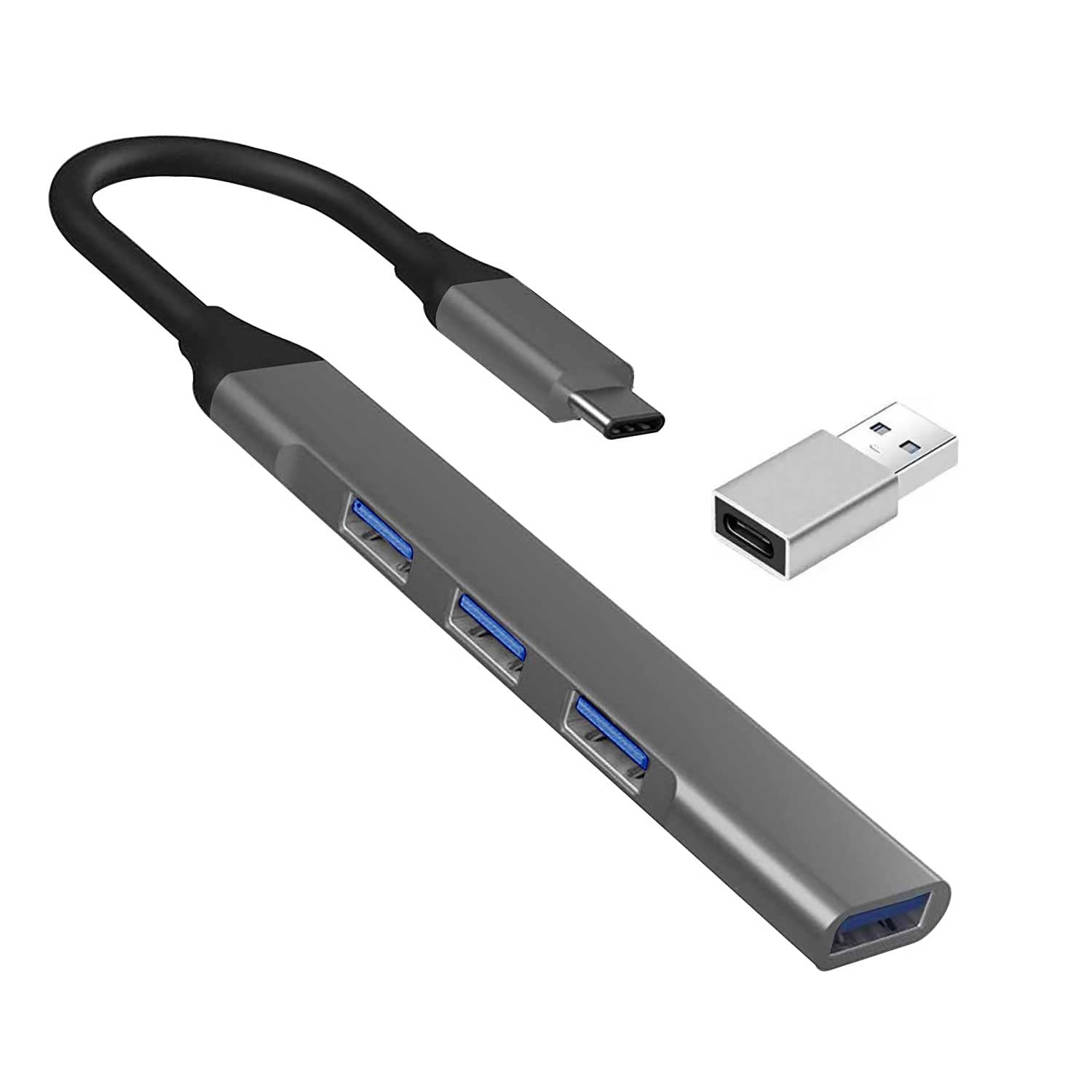 ENTWINO C Type USB Hub with 4 Ports, 1 Port USB 3.0 & 3 Ports USB 2.0, Free C Type to USB OTG, Compatible for Laptop, Desktop Computer, Pen Drive, Mobile, Camera, Web Cam, Mouse, Keyboard, Tab, etc