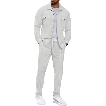 Mens Sweatsuits 2 Piece Set Fall Fashion Jacket Top and Casual Pants Set