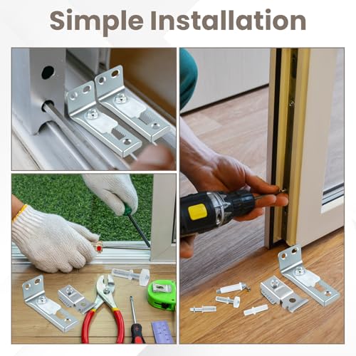 Kit de reparación para puertas plegables de 2 piezas | Incluye soporte superior e inferior, rueda guía y pivote, compatible con riel deslizante de 7/8" a 1" miniatura 4
