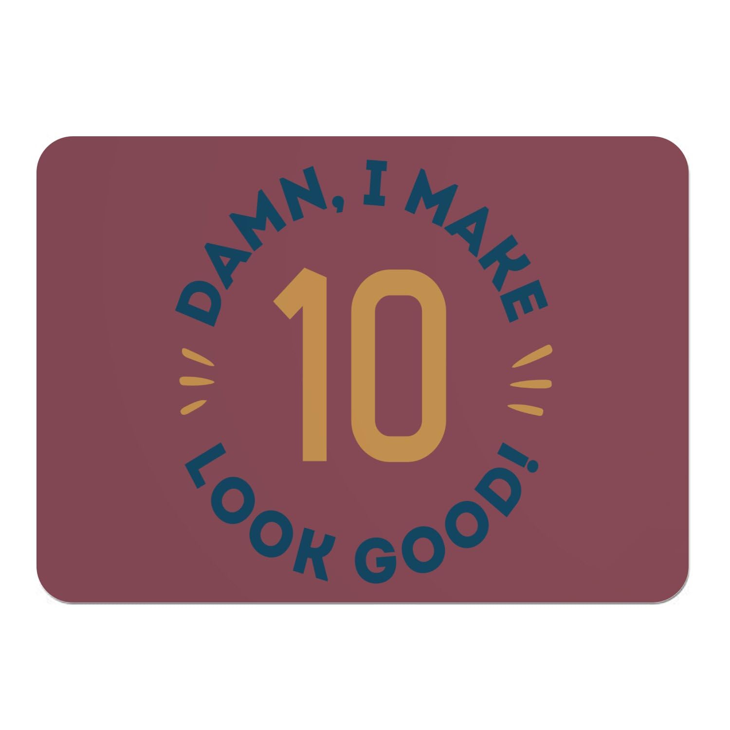 Napperons rouge 10 Year Anniversary lot de 4 sets de table en liège idée cadeau humour