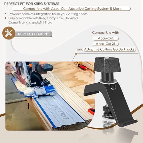 Image of Track Clamps Compatible with Kreg KMA7520 - Replacement Clamping Kit for Clamp Trak, Accu-Cut, and Universal Trak Systems - 2-Pack