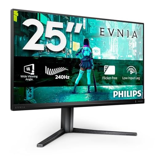 PHILIPS Evnia 25M2N3200W - 25 Zoll FHD Gaming Monitor, 240 Hz, 1 ms GtG, FreeSync Premium (1920x1080, HDMI, DisplayPort) dunkelgrau