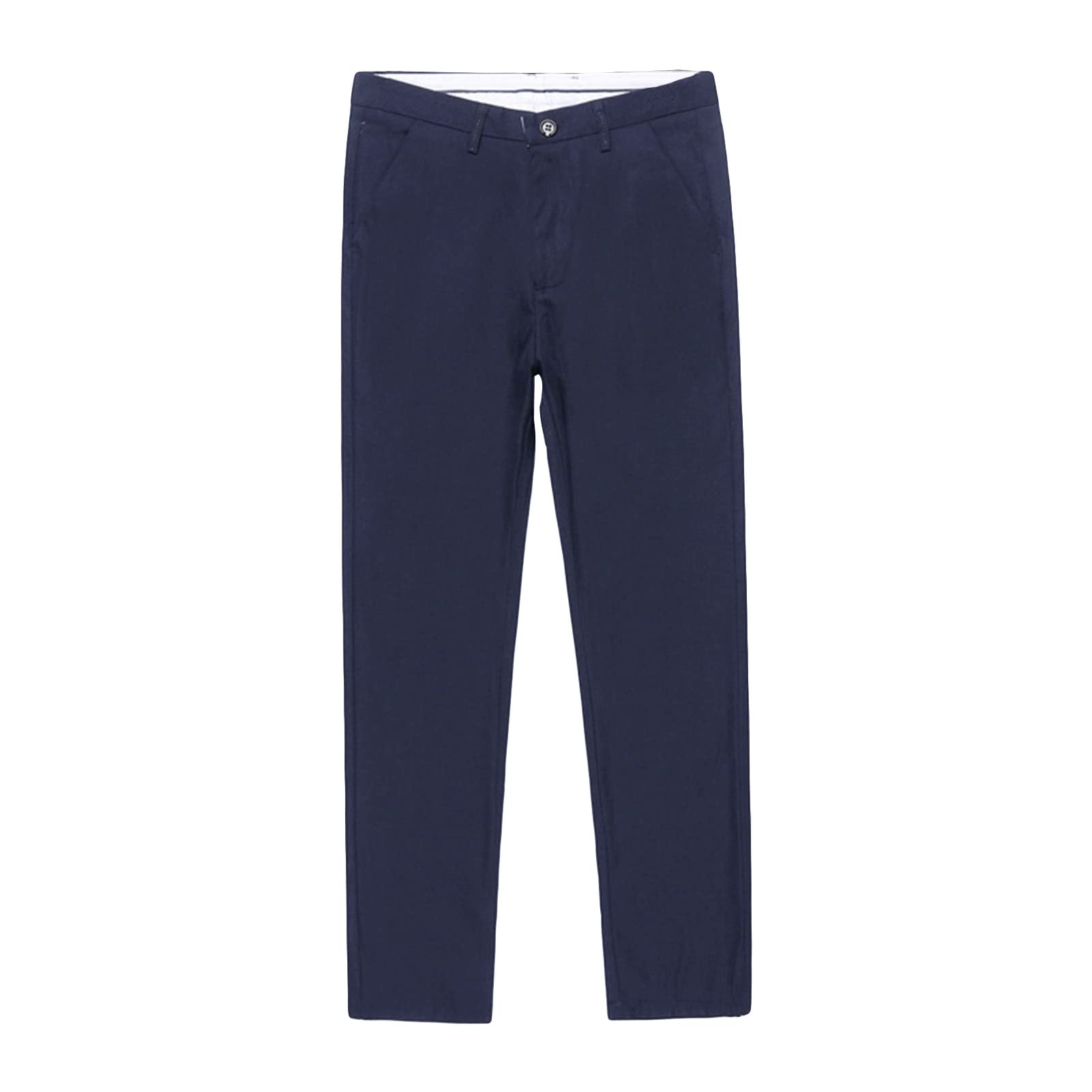 Men Classic Business Comfort Pant Straight Leg Flat Front Tapered Suit Pant Ultra Lightweight Solid Color Trousers-image-21