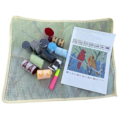 Meetbself Latch Hook Kits Rug, Cardinal Crocheting Carpet Rug With Printed Canvas For Kids Adults Beginners #TOP2