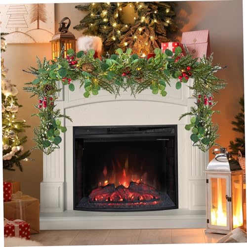 Guirlande d'eucalyptus avec lumières pour habiller une cheminée à Noël - 6