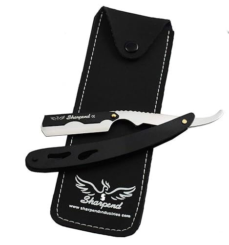 Sharpend Maquinilla de afeitar recta profesional para hombres Hecho a mano de acero inoxidable Kit de maquinilla de afeitar recta afeitadora de