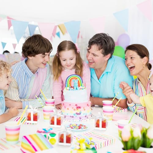 Hooqict 50 caixas transparentes de lembrancinhas de festa, 5 x 5 cm, caixas de presente de plástico