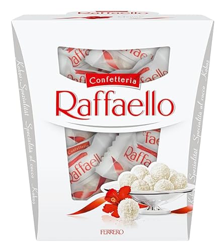Ferrero Raffaello – Feine Creme, knackige Mandel, knusprige Waffel und Kokosflocken – Muttertagsgeschenk, Vatertagsgeschenk – 1 Packung à 230 g
