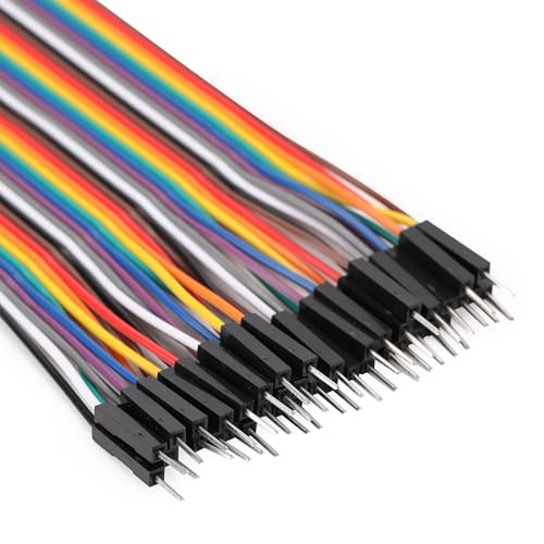 Image of WWZMDiB Breadboard Jumper Wires Compatible with for Arduino Raspberry Pi ESP32 Multicolored Dupont Cable Wire (120 pin Assorted (40pin F-F /40pin M-M /40pin M-F), 8 inches (20cm)) (Pack of 2)