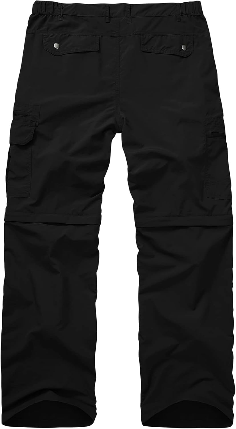 Mens Convertible Hiking-Pants, Quick-Dry Waterproof Lightweight Pants for Outdoor, Zip-Off Pants with 7 Pocket - Image 3
