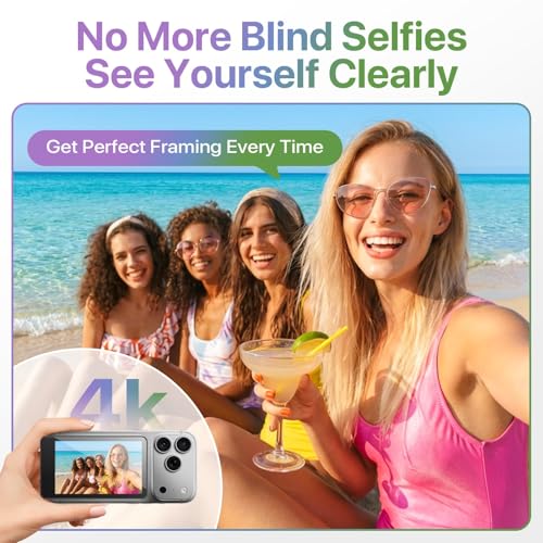 Image of Moman Vlog Selfie Monitor Screen for iPhone 7-17 Series, 4K 60fps & Encrypted Private P2P Wireless, Magnetic Back Camera Monitor, 164 ft Range for TikTok, YouTube, Vlog Photo & Video Kits, Matte Black