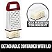 Gorilla Grip Cutting Board Set of 3 and Box Grater, Both in Red Color, Grater is 4-Sided, Includes Detachable Container, 2 Item Bundle