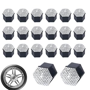 Qyljeiwred Błyszczące Nakładki na Nakrętki Koła 20 szt.