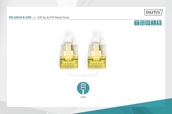 Digitus DK-1644-A-100 Professional Yüksek Kaliteli Cat 6 S/Ftp Ara Bağlantı Kablosu