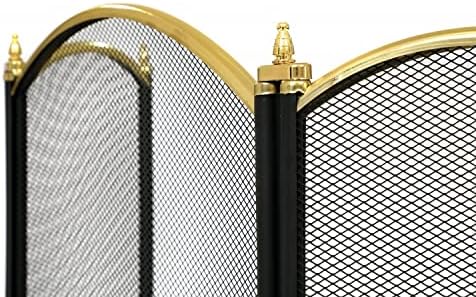 Oypla Heavy Duty Steel 3 Panel Fire Screen Spark Guard
